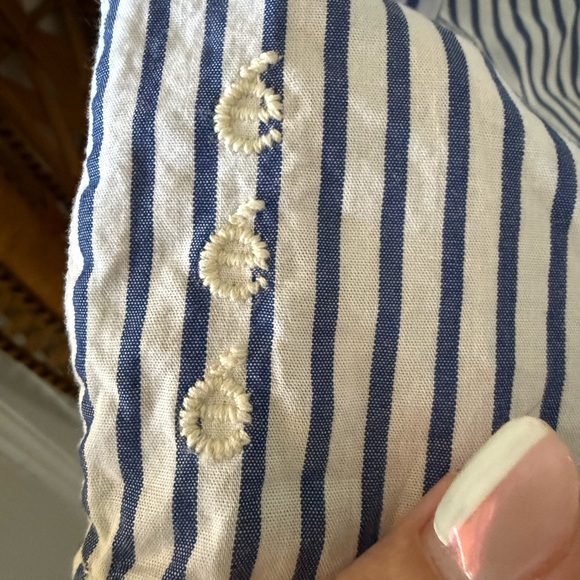 Etica Blue and White Striped Button Down Shirt - Picture 4 of 11